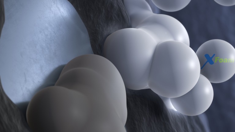 Wirkung des AGR Reinigungsschaumes schematische Wirkung des Reinigungsschaums