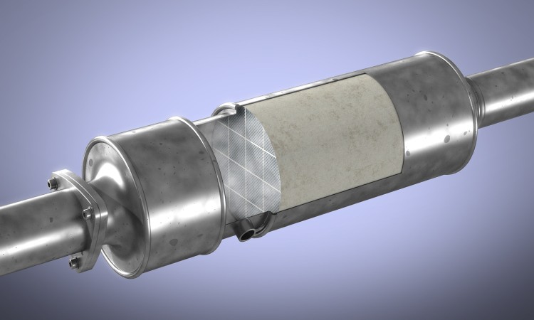 schematische Darstellung eines Dieselpartikelfilters