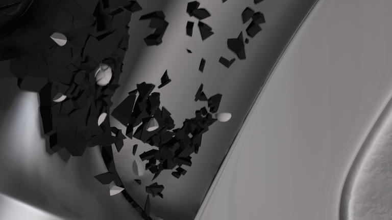 Ventilreinigung mit Granulat Nahaufnahme Anwendung Ventilreinigungsgranulat, Absprengen der Verschmutzungen