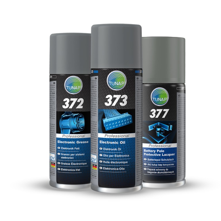 TUNAP Elektrik Pflege Produkte Abbildung der Schutzprukte aus der TUNAP Elektrik Linie
